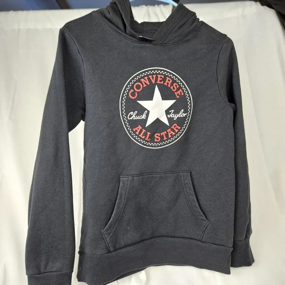 Converse Youth All Star‎ Chuck Taylor Black No-Tie Hoodie Sweatshirt